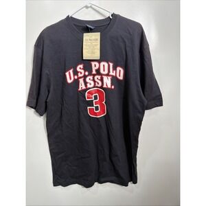 New With Tags U.S. Polo Assn. #3 Black Jersey Style T-Shirt